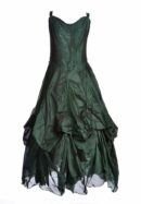 Dress Long Ruched Green