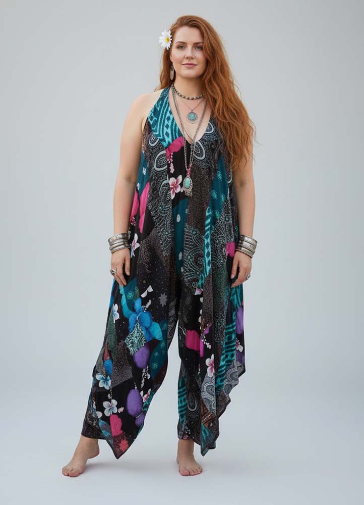 Jumpsuit Pants Patchwork