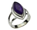 Silver Ring Amethyst Tear Drop
