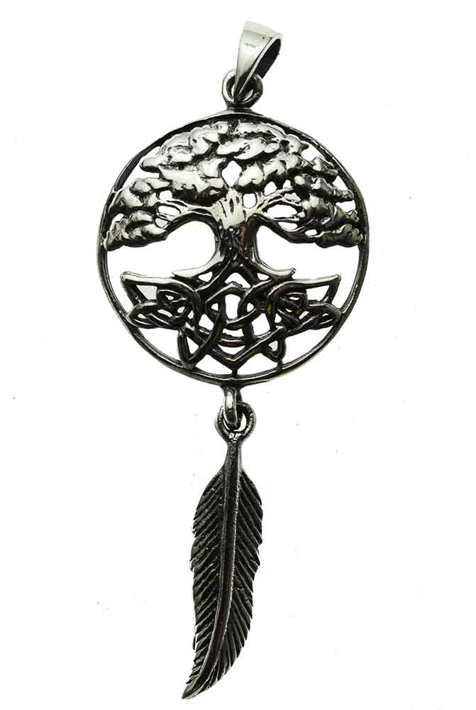 Pendant Silver Tree Feather Lisa Parker Licensed