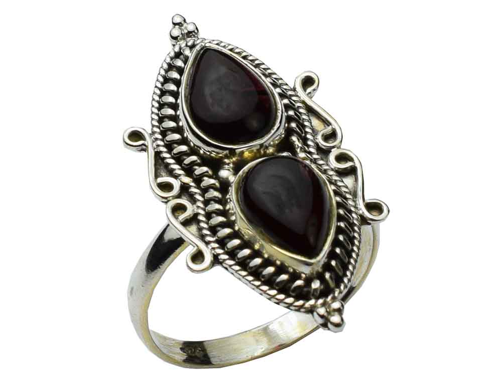 Silver Ring Garnet Cab