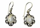 Silver Earring Rainbow Stone