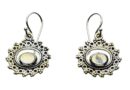 Silver Earring Rainbow Stone