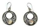 Silver Earring Rainbow Stone