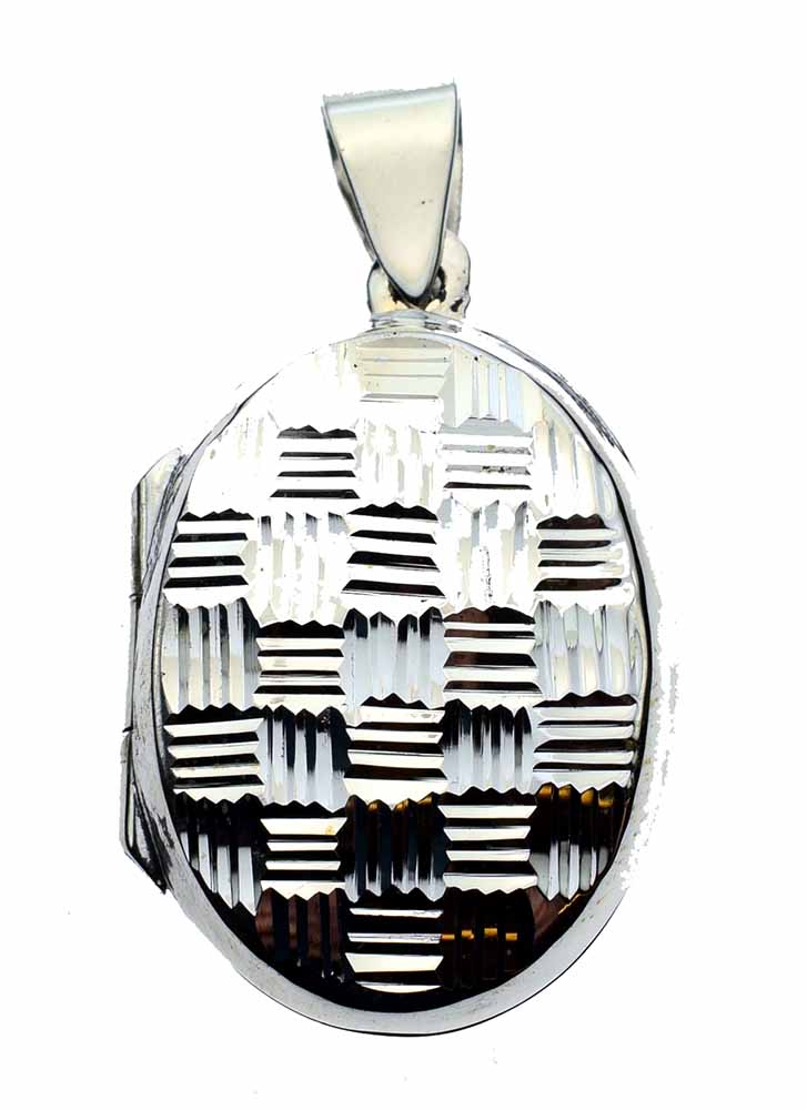 Silver Pendant Locket Oval