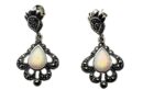 Silver Earring Marcasite Opal