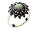 Silver Ring Marcasite Fire