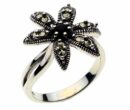 Silver Ring Marcasite Onyx
