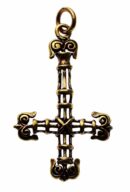 Bronze Pendant Cross Swirly