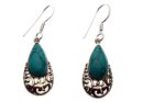 Silver Earring Turquoise Drop