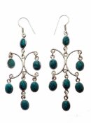 Silver Earring Turquoise Stones