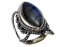 Silver Ring Labradorite Oval