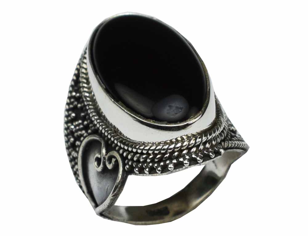 Silver Ring Onyx Oval