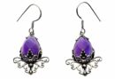 Silver Earring Amethyst Cut
