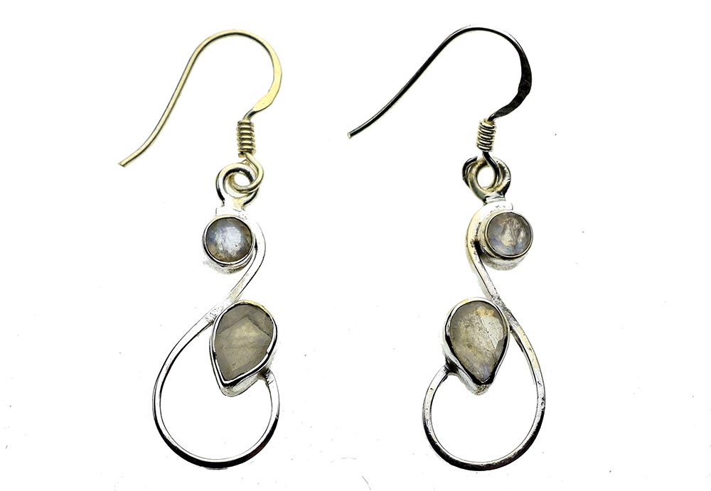 Silver Earring Double Rainbow