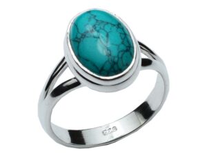Silver Ring Turquoise Plain