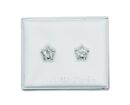 Silver Earring Star Clear Stone