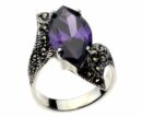 Silver Ring Marcasite Amethyst
