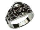 Silver Ring Skull With Fangs