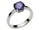 Silver Ring Circle CZ Amethyst