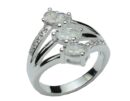 Silver Ring Double CZ Clear