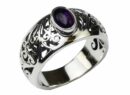 Silver Ring Oval Amethyst