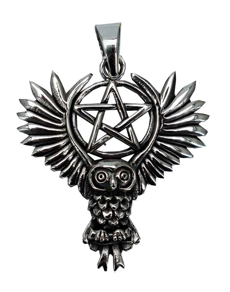 Silver Pendant Owl Pentagram Lisa Parker Licensed