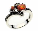 Silver Ring Marcasite Pink