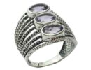 Silver Ring Beaded Amethyst