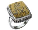 Silver Ring Rectangle Jasper