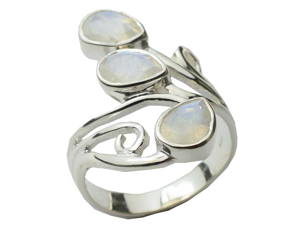 Silver Ring Rainbow Stones