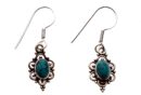 Silver Earring Oval Turquoise