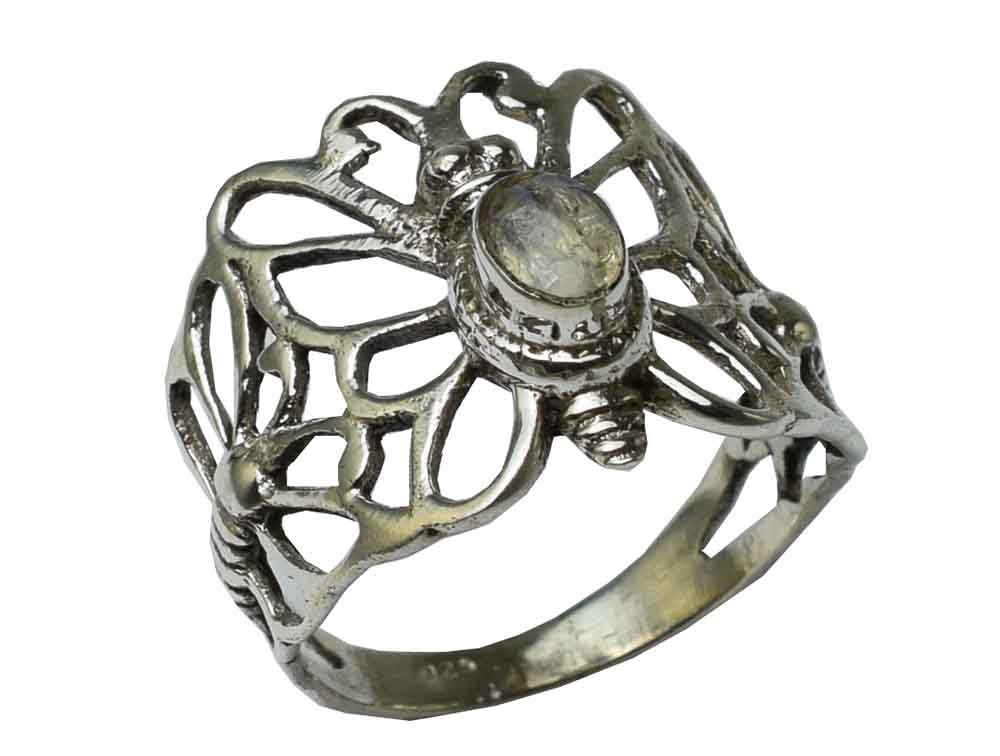 Silver Ring Butterfly Rainbow