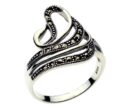 Silver Ring Marcasite Swirl