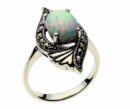 Silver Ring Marcasite Opal