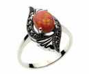 Silver Ring Marcasite Pink