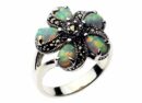 Silver Ring Marcasite Opal
