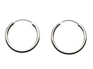 Silver Earring Hoops 2X20mm