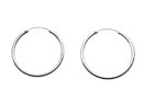 Silver Earring Hoops 2X30mm
