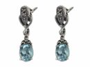 Silver Earring Marcasite Topaz