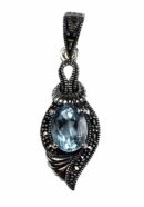 Silver Pendant Marcasite Topaz
