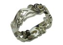 Silver Ring Band Floral
