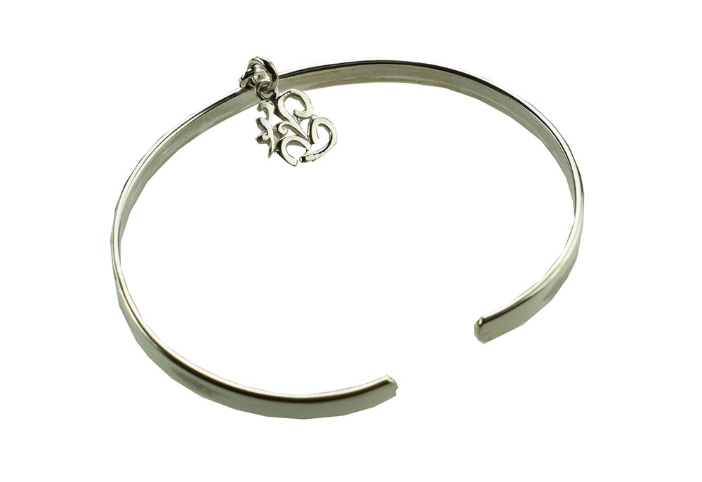 Silver Bangle Om Symbol