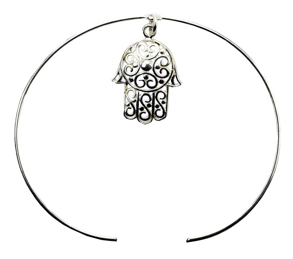 Silver Bangle Fatima Hand