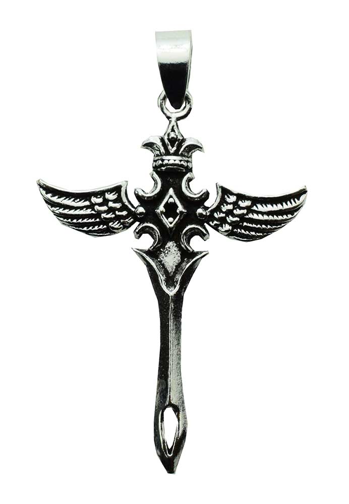 Silver Pendant Sword With Wing