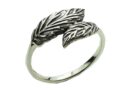 Silver Ring Double Leaf