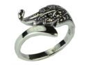 Silver Ring Marcasite Leaves