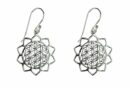 Silver Earring Flower Of Life