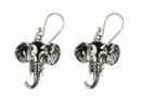 Silver Earring Elephant Head