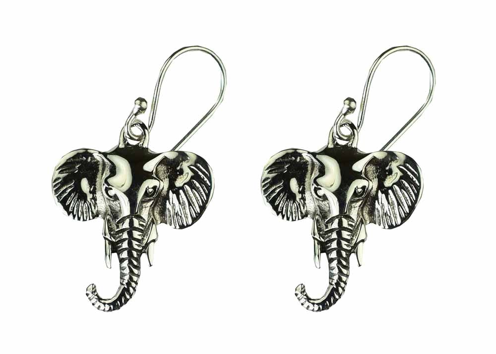 Silver Earring Elephant Head